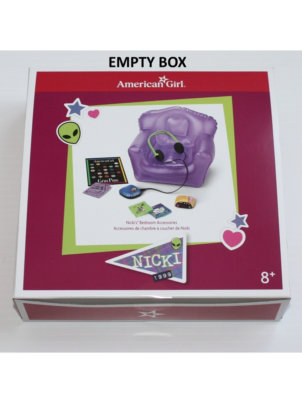 American Girl Nicki's Bedroom Accessories EMPTY Accessory Box Only